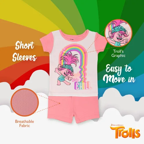 Miniatura 4 de DreamWorks Conjunto de pijama de algodón de 4 piezas para niña