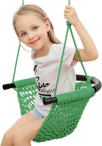 Columpio Tejido a Mano para Niños Pequeños, Asiento de Columpio para Niños con Cuerdas Ajustables, Juego de Columpios Little Tikes, para Exteriores
