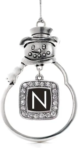 Miniatura 33 de Inspired Silver - Adorno de rodillo de reina - Adorno cuadrado de plata con muñeco de nieve con joyas de circonita cúbica