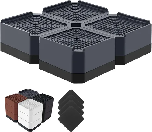 Miniatura 19 de Elevadores de cama resistentes, bloques elevadores de muebles ajustables de 1.5, 3, 4.3 pulgadas para patas de sofá, mesa, escritorio, refrigerador