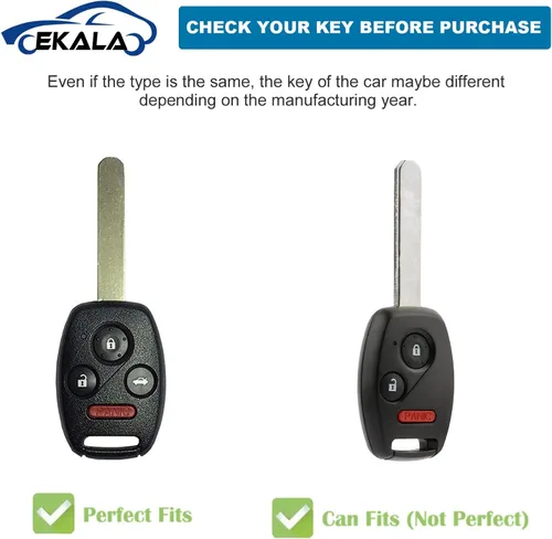 Miniatura 2 de EKALA Funda para llavero Honda con llavero brillante, 4 botones, carcasa de TPU suave, protector de llavero de oro negro compatible con Honda Accord