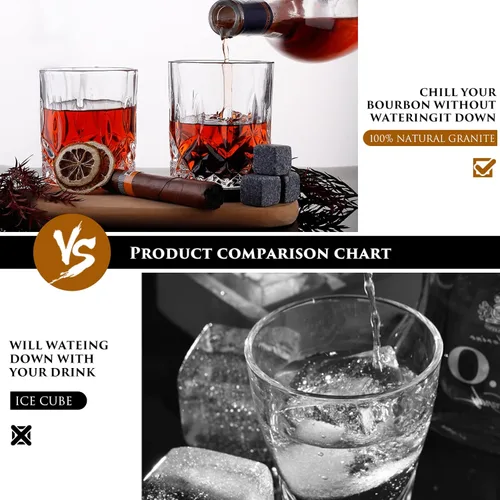Miniatura 4 de Juego de piedras de whisky para hombres, marido, papá, novio, él, para cumpleaños, boda, aniversario, día de San Valentín, regalos para beber
