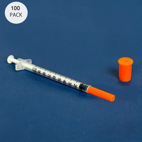 Miniatura 3 de U-100 Jeringa de 1mL con agujas de 30G de 1/2 pulgada, paquete individual de 100