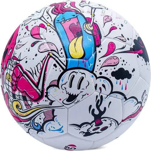SHOKE Balón de fútbol tamaño 5 con superficie de dibujos animados de grafiti, 32 paneles antideslizantes para práctica de recreación, pelotas de