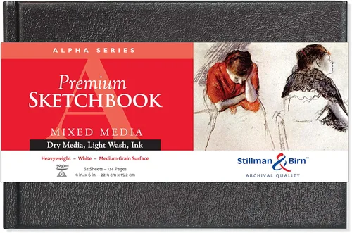 Miniatura 3 de Stillman & Birn Alpha Series Cuaderno de bocetos de tapa dura, 5.5 x 8.5 pulgadas, 150 GSM (pesado), papel blanco, superficie de grano medio
