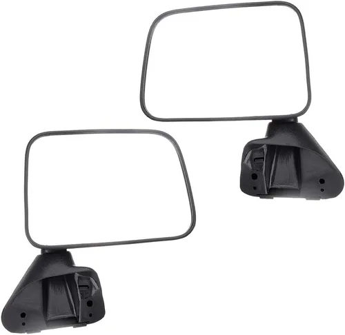 Miniatura 43 de Juego de montaje de espejos laterales Compatible con 1987-2002 para Jeep Wrangler con puerta media, plegable manual, espejo negro manual texturizado