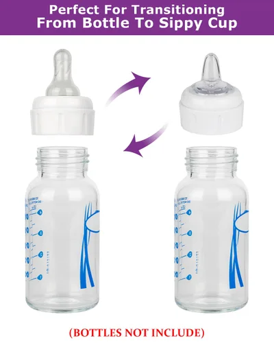 Miniatura 2 de Tetinas para beber para biberón estrecho y biberones de vidrio del Dr. Brown's, pezón de silicona suave con pajilla, 6 meses + 4 unidades 4