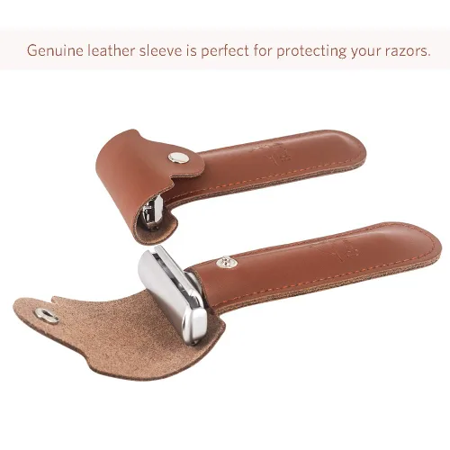 Miniatura 6 de River Lake RZ700 - Maquinilla de afeitar de seguridad clásica ajustable con mango largo (Razor con funda protectora y soporte)