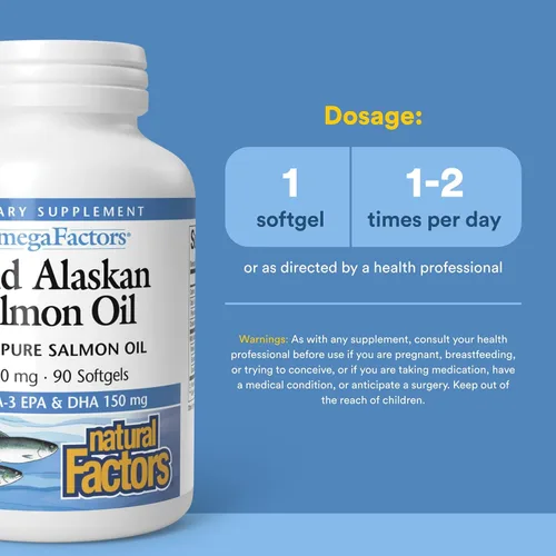 Miniatura 3 de NATURAL FACTORS Aceite de salmón Wild Alask, 90 CT