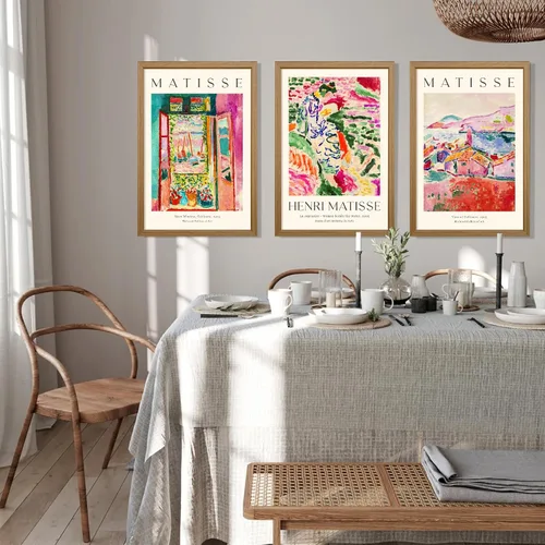 Miniatura 8 de Henri Matisse - Juego de 3 impresiones artísticas de pared de Matisse para decoración de pared, póster estético de lienzo colorido abstracto rosa