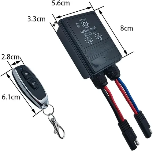 Miniatura 4 de Interruptor de control remoto inalámbrico de 12 voltios con conector SAE, interruptor remoto inalámbrico impermeable de largo alcance de 328 pies