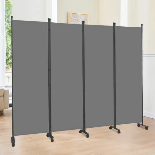 Miniatura 8 de Divisor de habitación de 6 pies, separador de habitación con ruedas con bloqueo, (base de metal gruesa), separadores de habitación, pantallas