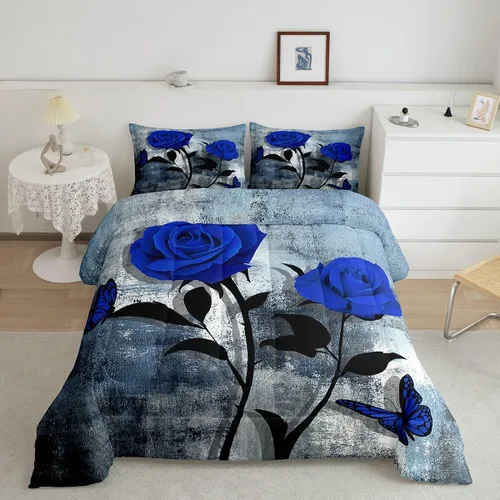 Miniatura 15 de Erosebridal Juego de ropa de cama turquesa tamaño individual para niños y niños, color verde azulado y gris degradado para niñas y adultos, relleno