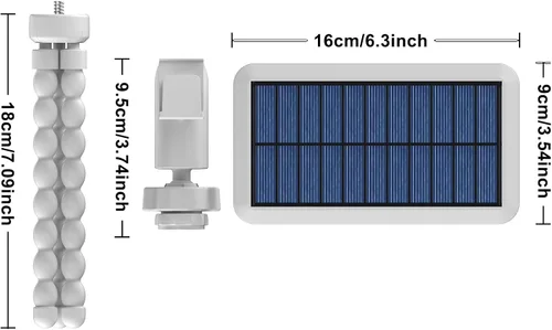Miniatura 9 de Tryme 92 luces LED solares al aire libre impermeables con sensor de movimiento, soporte de pulpo, ángulo ajustable, lente difusora óptica, 3 modos
