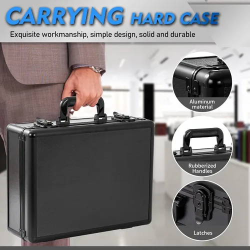 Miniatura 3 de Estuche Duro de Aluminio con Espuma Estuche Duro con Espuma de 16" x 12" x 6", Estuche para Cámara con Espuma Personalizada, Adecuado para el Uso