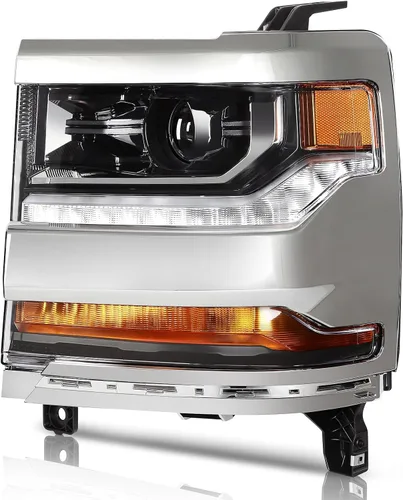 Miniatura 8 de SCITOO Faros delanteros para Chevy Silverado 1500/2500 1999-2002, para Chevy Suburban 1500/2500 2000-2006, carcasa cromada, reflector ámbar, lente