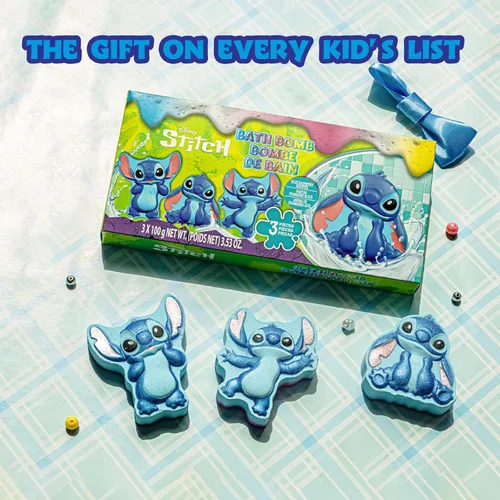 Miniatura 9 de Bombas de baño Stitch para niños, divertidos colores brillantes del arco iris, perfumadas de frambuesa para niños, a partir de 3 años, por Townley