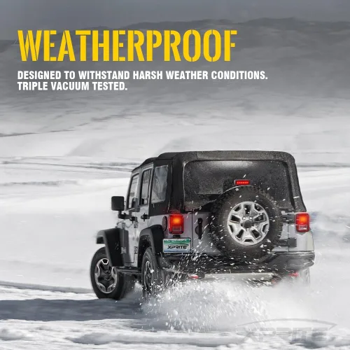 Miniatura 5 de Xprite Tercera luz de freno LED con lente ahumada de alto montaje y tercera luz trasera compatible con Jeep Wrangler JK 2007-2018 Lente ahumada