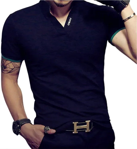 Miniatura 2 de LOGEEYAR Camisa polo de moda para hombre, de manga larga, ajustada, Henley, ropa de algodón piqué
