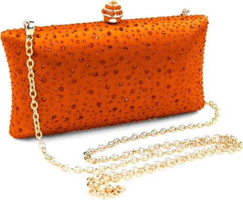 Miniatura 16 de Simcat Bolso de mano de noche con diamantes de imitación para mujer, bolso de fiesta de graduación, boda, novia, fiesta, bolsa de mano con cadena