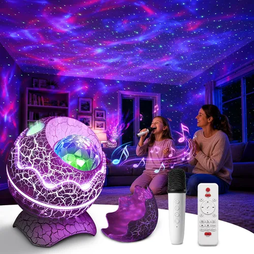 Miniatura 8 de Rossetta Proyector de estrellas, proyector de galaxia para dormitorio, luz nocturna LED Aurora con altavoz Bluetooth, ruido blanco, temporizador