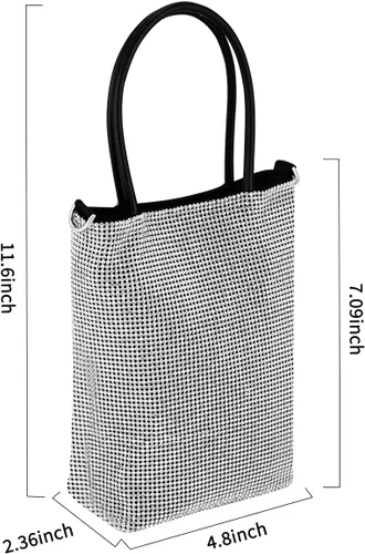 Miniatura 7 de Bolso de mano con borlas de cristal con asa de muñeca, para cóctel, fiesta, boda, noche