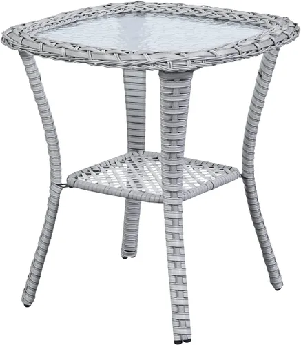 Miniatura 16 de Belord Mesa de centro al aire libre para patio, mesa de centro de ratán de 40 pulgadas con almacenamiento de 2 capas, mesa rectangular de mimbre