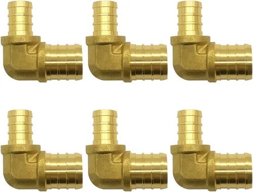 Miniatura 9 de Hooshing 9 unids 1/2 pulgada PEX 90 grados codo de latón sólido púas engarzado accesorios para trabajos de fontanería de tubería PEX