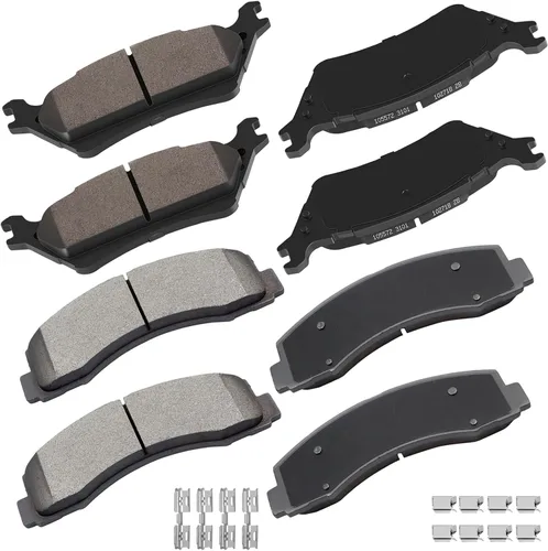 Miniatura 15 de Cciyu D627 Kit de 4 piezas de pastillas de freno cerámicas traseras 1994-2004 para Ford Mustang
