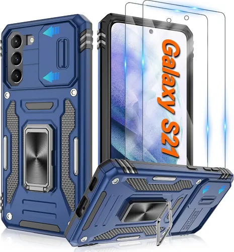Miniatura 88 de Atump Funda para Motorola Moto G Play 2024 (4G) con [paquete de 2] protector de pantalla HD y cubierta para cámara deslizante, soporte de anillo