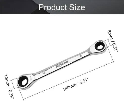 Miniatura 2 de Utoolmart Llave de trinquete, llave métrica de extremo de caja doble de 0.315 in x 0.394 in, acero CR-V