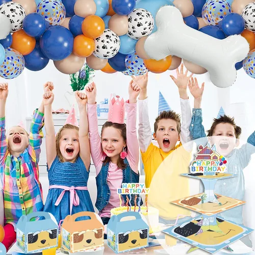 Miniatura 3 de Bolsas de dulces de fiesta de perro azul de dibujos animados, 16 unidades, cajas de regalo de regalos familiares para niños y niñas, suministros