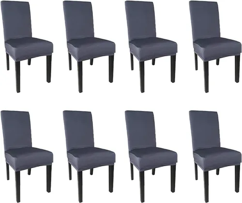 Miniatura 16 de Funda protectora de tela de elastano elástica extraíble y lavable para silla de comedor (color aguamarina, 6)