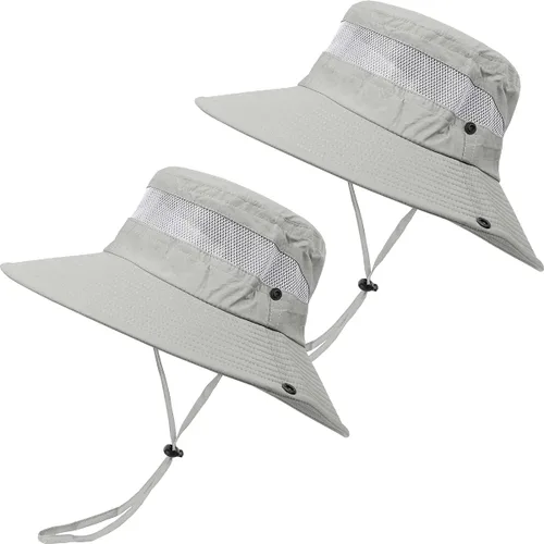 Paquete de 2 sombreros Boonie para hombres y mujeres con protección UV UPF 50+ para pesca, senderismo y jardinería
