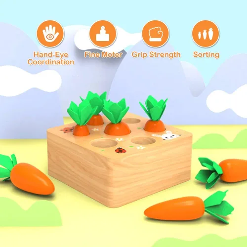 Miniatura 5 de Wdmiya Juguetes Montessori para niños de 1 año, juguetes de madera de desarrollo con rompecabezas de clasificación y emparejamiento de formas, juego