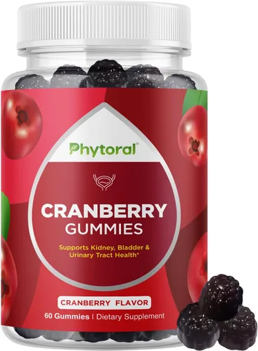 Phytoral Gomitas de arándano extra fuertes para mujeres, delicioso y potente suplemento de arándano para mujeres y hombres, apoyo a la salud de los