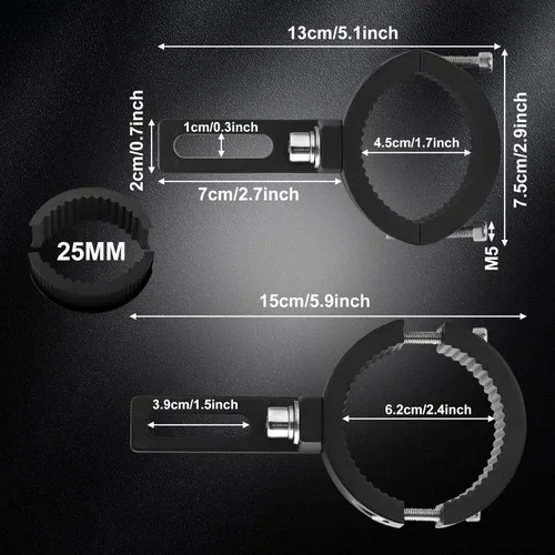 Miniatura 4 de Soporte de luz para motocicleta, soportes de barra de luz, montaje de luz antiniebla de giro de motocicleta, soportes de montaje para motocicleta