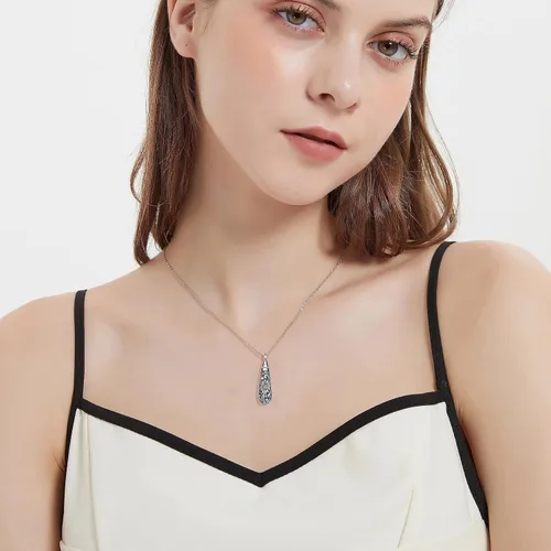 Miniatura 151 de Collar con colgante de urna de cenizas de cremación y árbol de la vida para mujer, plata de ley US1