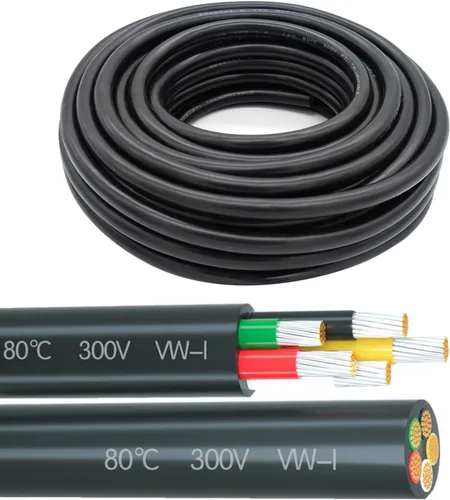 Miniatura 9 de Cable eléctrico de cobre estañado calibre 16, 3 conductores, cable de alimentación de audio de PVC trenzado, cable de altavoz