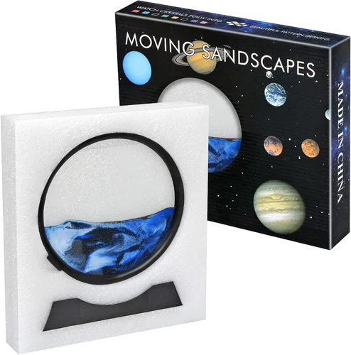 Miniatura 7 de TKTM - Juguetes sensoriales de arena en movimiento con paisaje de arena líquida redonda, juguete de manipulación para el hogar, oficina, decoración