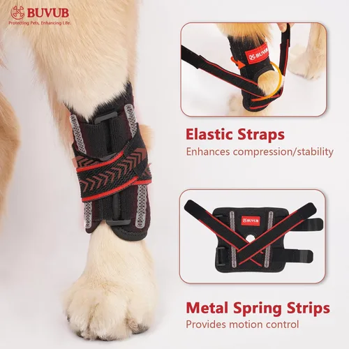 Miniatura 2 de Soporte de hockey para perro para pierna trasera, tiras de resorte de metal integradas para esguinces, artritis, lesiones de ligamentos