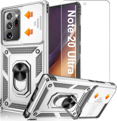 Miniatura 118 de ATUMP Funda para OnePlus Nord N200 5G con protector de pantalla HD con cubierta para cámara deslizante, soporte de anillo de rotación de 360°