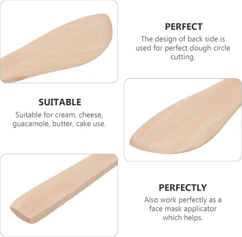 Miniatura 4 de DOITOOL 20 cuchillos de mantequilla de madera, esparcidores de queso de gelatina de 5.9 pulgadas, esparcidores de mermelada de pan, mini espátulas