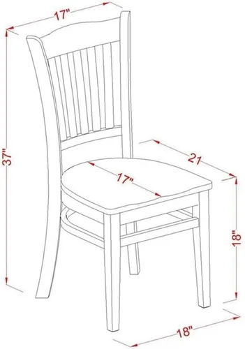 Miniatura 6 de East West Furniture DMGR3-LWH-W - Juego de comedor de 3 piezas que contiene una mesa de comedor redonda con gotas y 2 sillas de cocina, 42 x 42