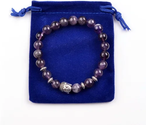 Miniatura 2 de Joya brazalete con gemas redondas de 8 mm brazalete para los chacras regalo de cumpleaños