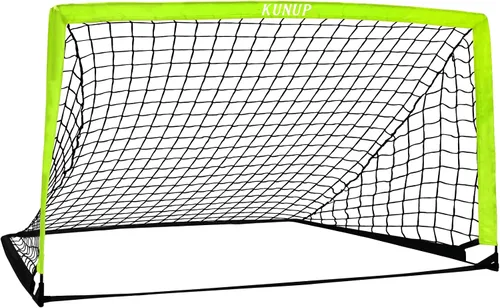Miniatura 12 de Portería de fútbol portátil de 5 x 3, 6 x 4, 9 x 5 pies, para patio trasero, red de práctica de fútbol plegable con bolsa de transporte para niños