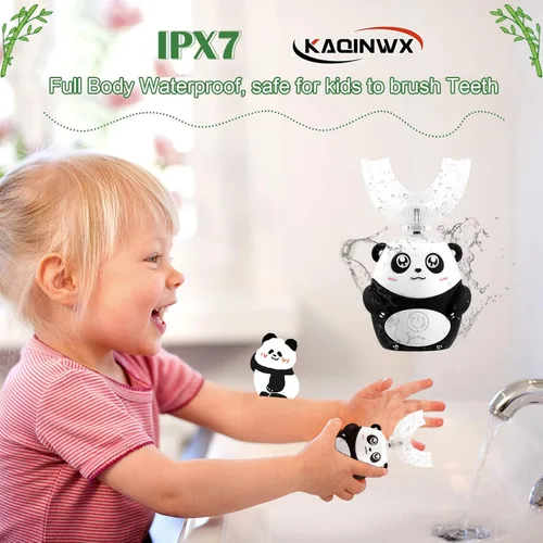 Miniatura 6 de Cepillo de dientes eléctrico en forma de U para niños de 2 a 12 años, cepillo de dientes recargable para niños pequeños con temporizador inteligente