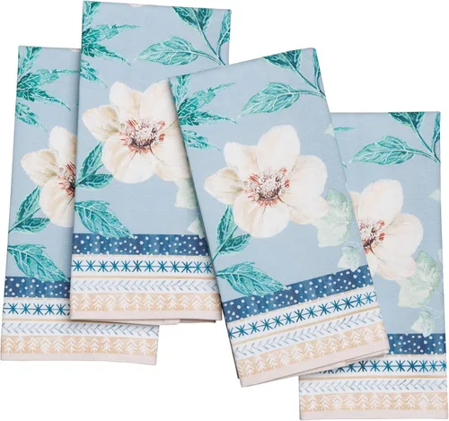 Miniatura 124 de Maison d' Hermine Happy Florals - Juego de 4 servilletas 100% algodón suave y cómodo perfectas para cenas familiares, bodas, fiestas de cóctel, 063