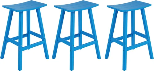 Miniatura 65 de WestinTrends Malibu - Juego de 2 taburetes para sillín para exteriores/patio, 24 alturas, color rojo