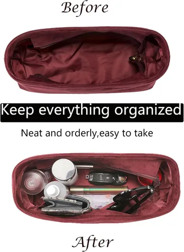 Miniatura 3 de Doxo Organizador de bolso de terciopelo para bolsos, organizador de bolsas de mano para bolsas LV Carryall PM, múltiples bolsillos